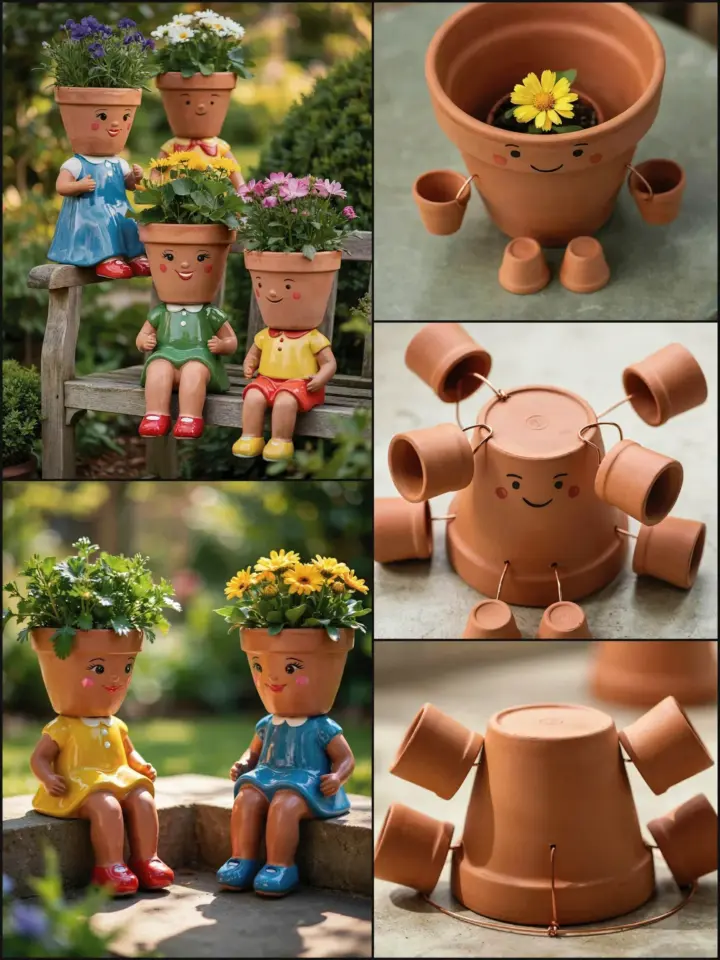 Budget-Friendly Clay Pot Flower People – 7-Step DIY Garden Craft