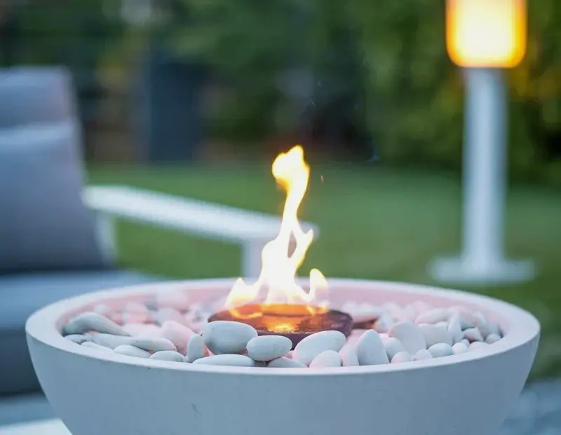 IKEA Hack White Ceramic Fire Bowl for Cozy Outdoor Evenings