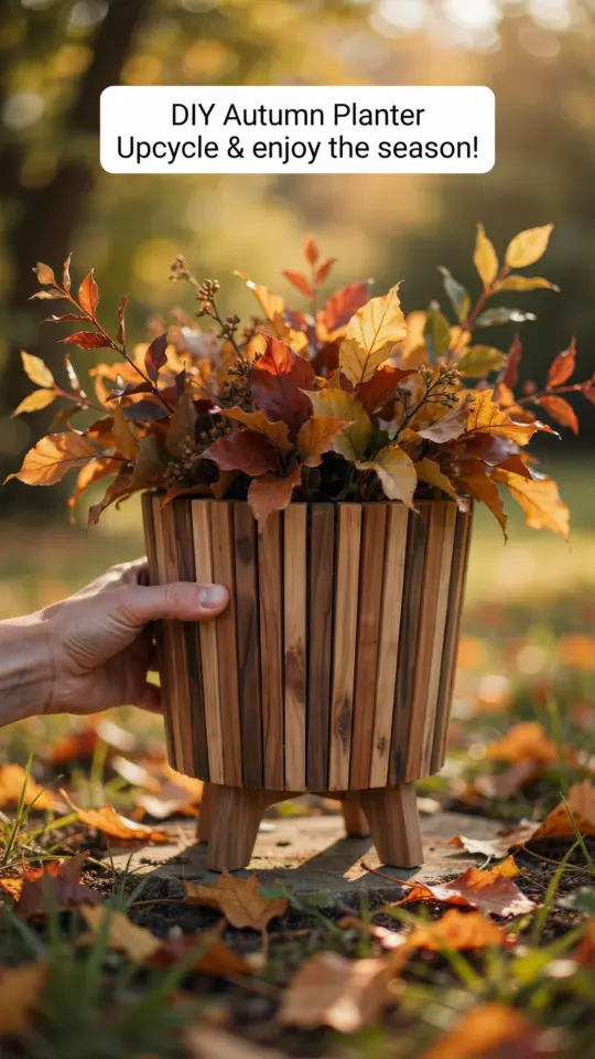 DIY Fluted Plant Pot | Upcycled with Wood Dowels and Old Canisters | Easy Garden Craft