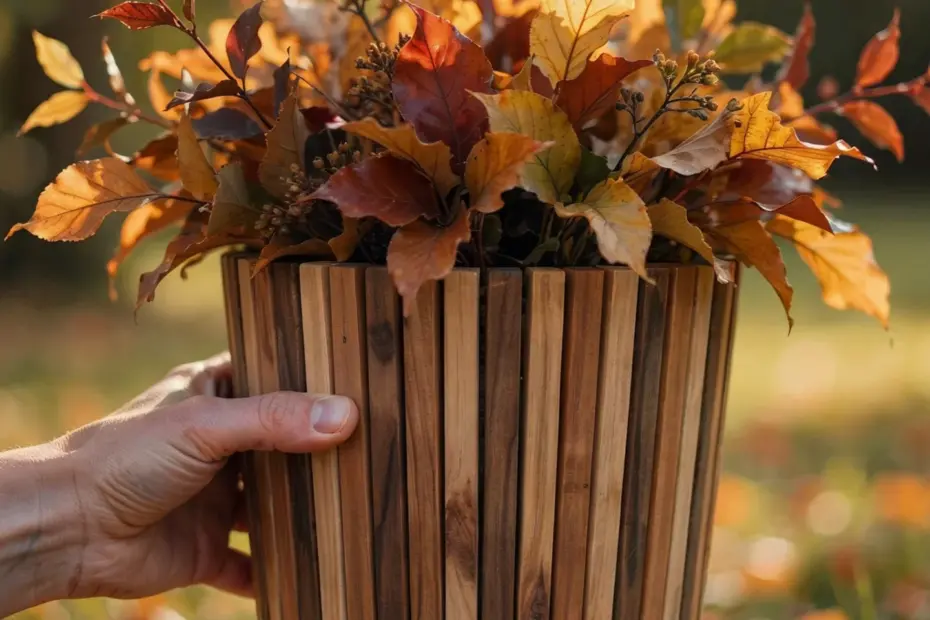 DIY Fluted Plant Pot | Upcycled with Wood Dowels and Old Canisters | Easy Garden Craft