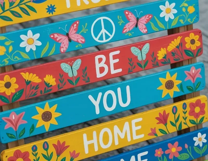 DIY Painted Fence Slat Garden Art - Easy Inspirational Sign Ideas