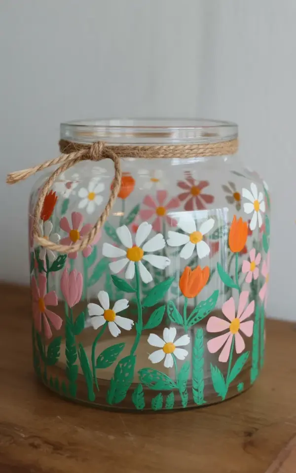 Hand Painted Glass Jar: Avoid This Watercolor Floral Mistake