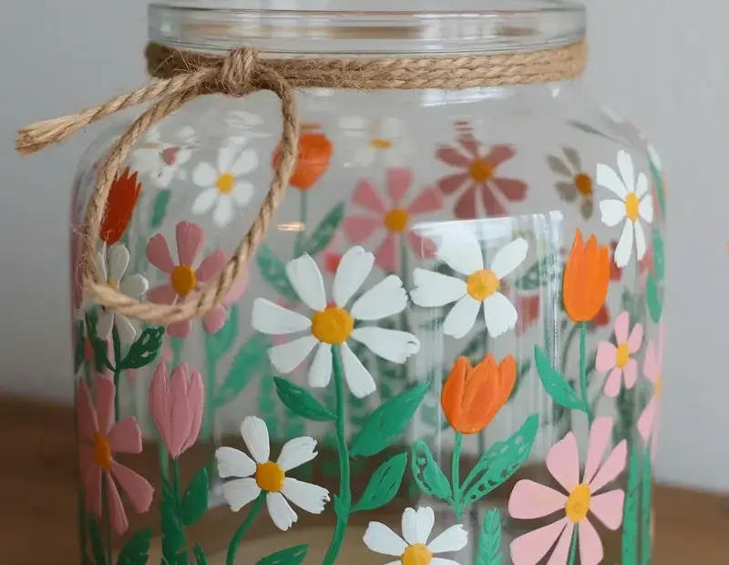 Hand Painted Glass Jar: Avoid This Watercolor Floral Mistake