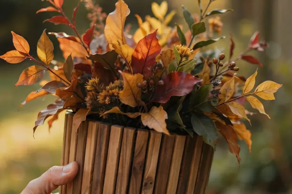 DIY Fluted Plant Pot: Wood Dowels + Old Canister = Cozy Upcycled Planter