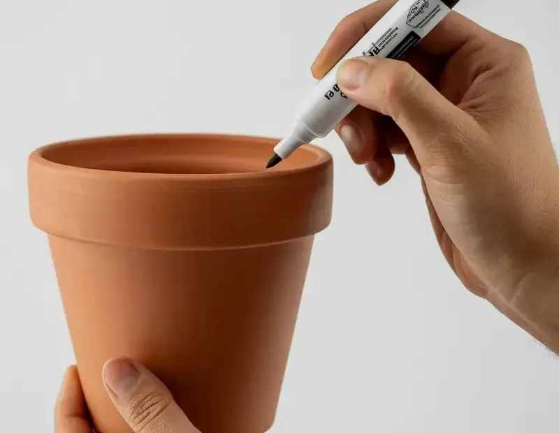 Painting Terracotta Pots for Spring: White Marker Planter DIY